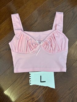 Pink Ruched Crop Top Size Large