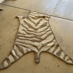 Safari Zebra Print Faux Hide Rug