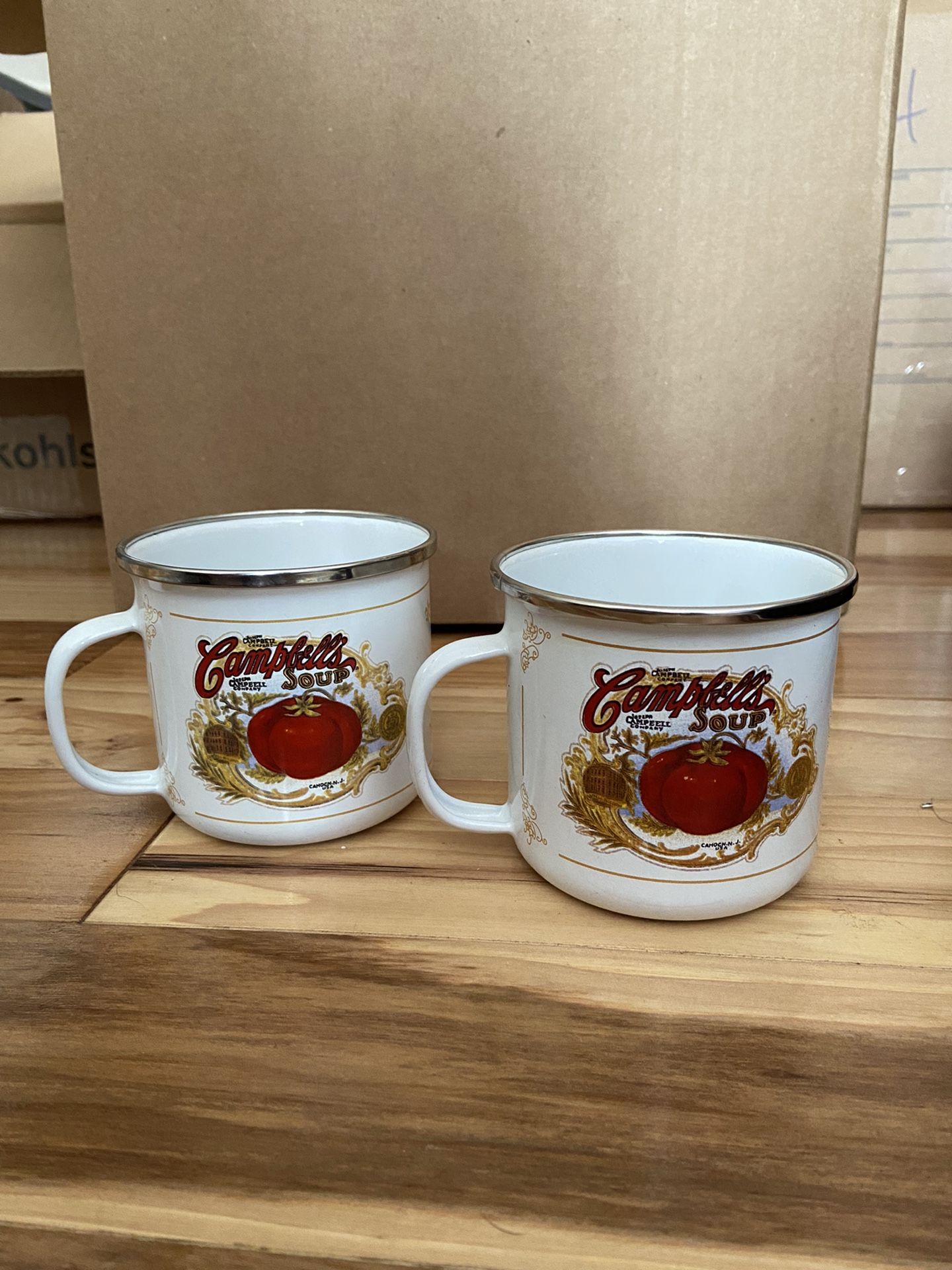 Vintage 2001 Campbells Tomato Soup Metal Mug Set
