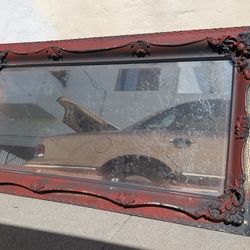 Vintage mirror beveled glass 2x4 ft easy project ready to hang rectangular antique style