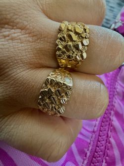 2 nugget rings 10k