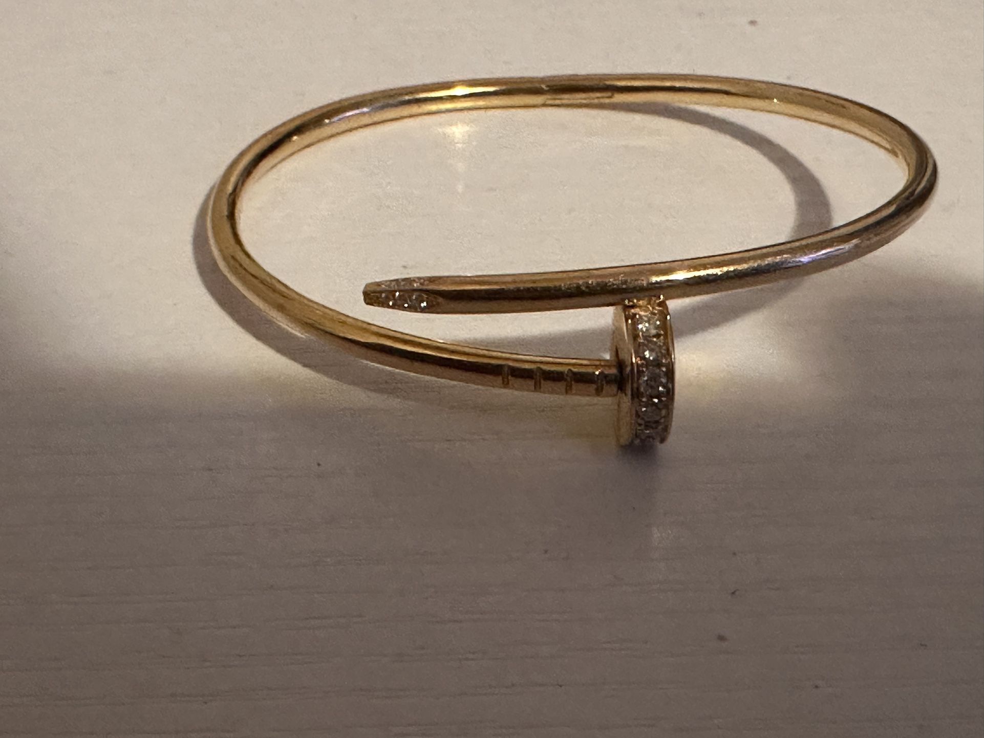 Nail Bangle 18k Solid Gold