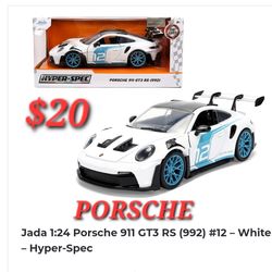 Jada 1:24 Porsche 911 GT3 RS (992) #12 - White / Hyper-Spec