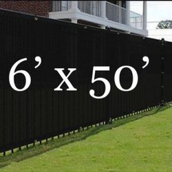 Privacy Fence Screen 6'×50' BLACK 