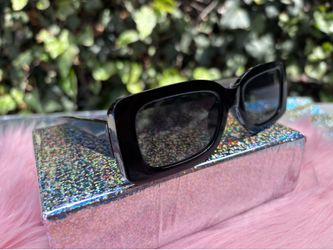 Women’s Girls Black Rectangle Sunglasses Shades NEW dark tint sunnieso