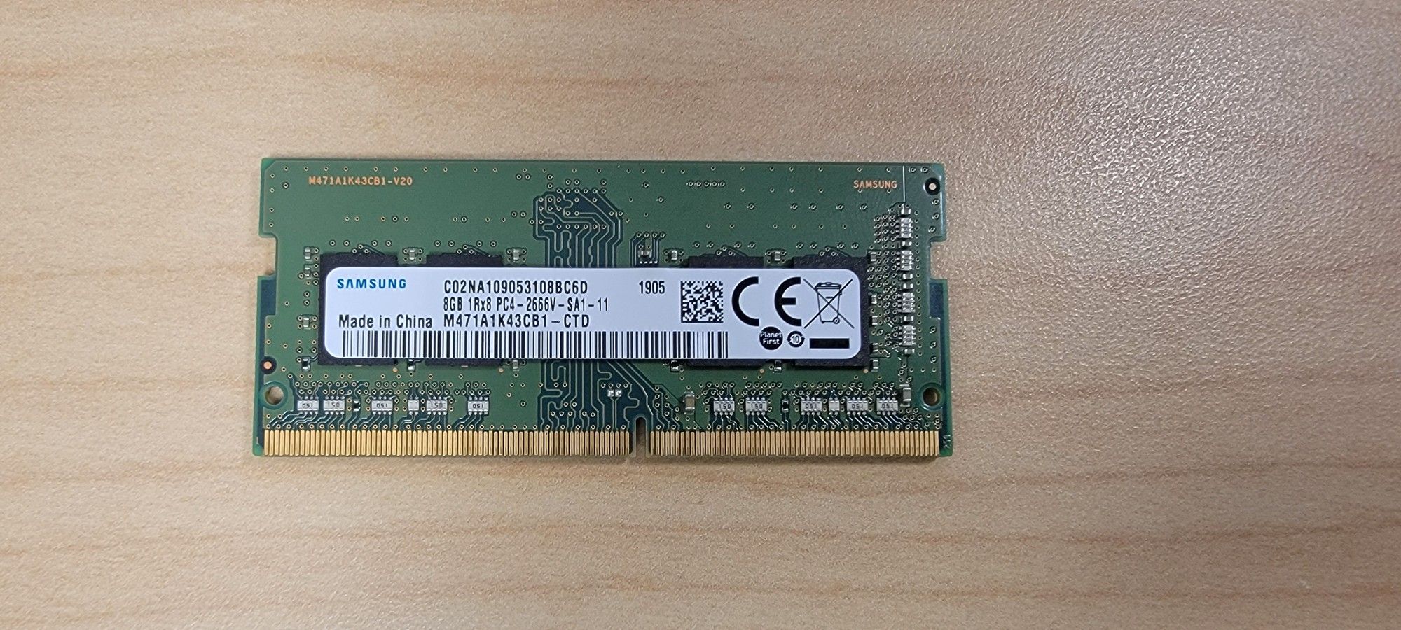 SAMSUNG - M471A1K43CB1-CTD - 2666MHz Memory Modules (16GB, 2 x 8GB, DDR4, 2666 MHz, 260-Pin SO-DIMM) - Total 16GB