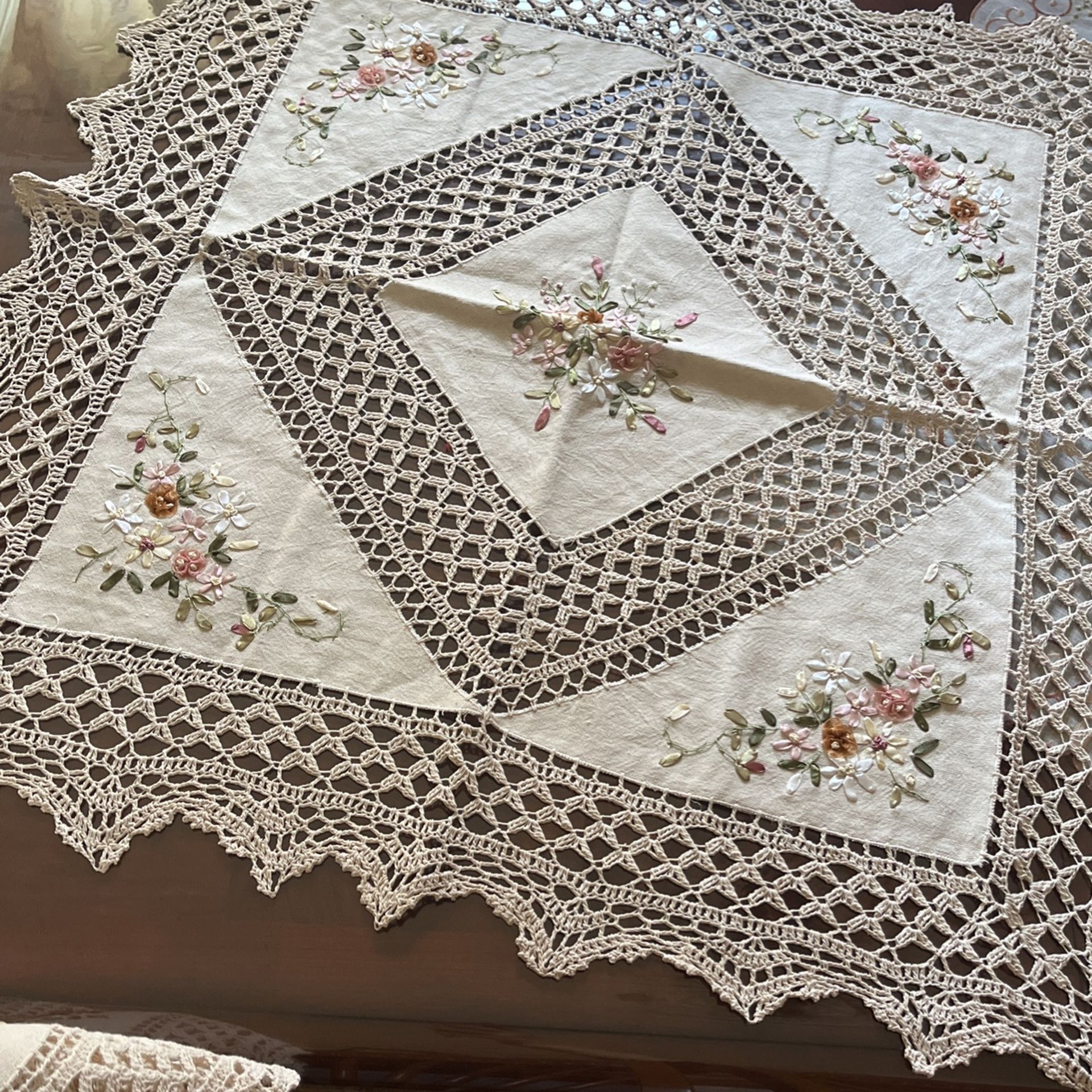 Handmade Table Crochet , $115 , Size , 35” x35”