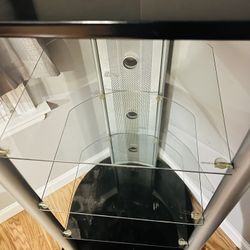 Nice Glass & Steel Organizer Or Display 