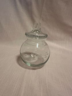 ESTATE SALE Vintage Princess House Heritage Glass Candy Jar / Canister with Lid