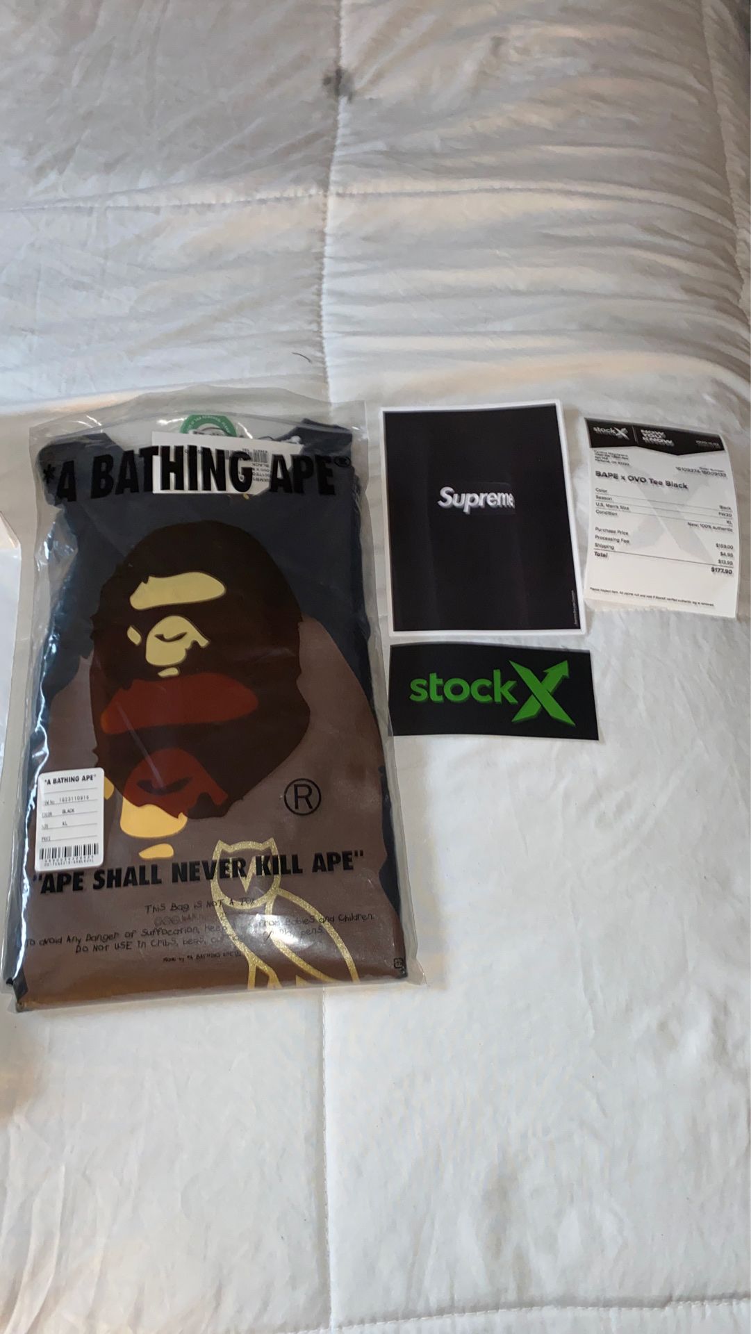 BAPE X OVO XL BLACK T-Shirt