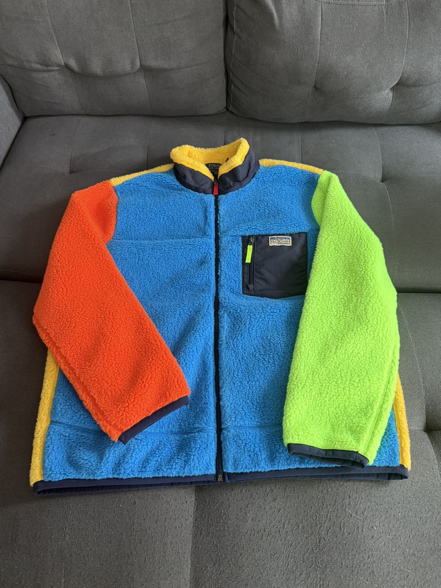 Ralph Lauren Color-Blocked Pile Fleece Jacket