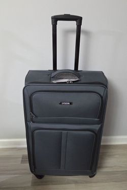 Firm on price. Softside Expandable Luggage with 4  Spinner Wheels, Dark Grey, 30-Inch Large travel bag. 31" H x 18" W x 12D, 9.47 LB