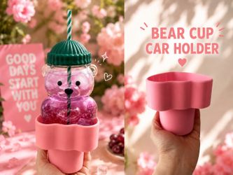 Starbucks Glass Bearista Bear Cup Car Holder – Travel Cup Sleeve for Starbucks Bearista Bear Cup