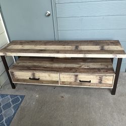 Great Moving Deal Like New Beautiful Dark Brown Beige Entertainment Center W 2 Big Drawers 