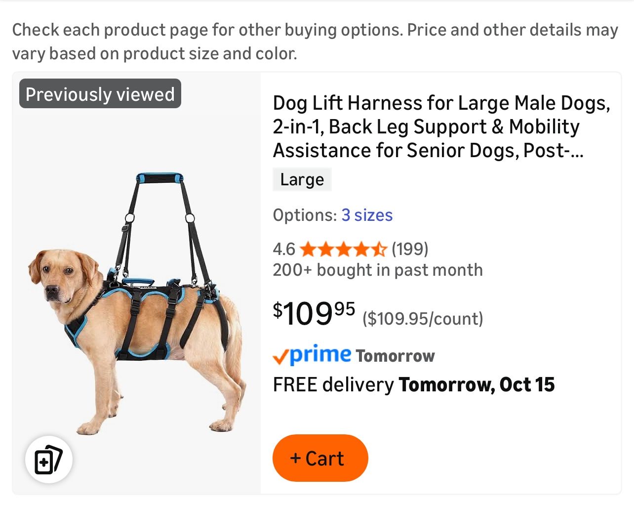 Dog Lift Harness for Large Dogs