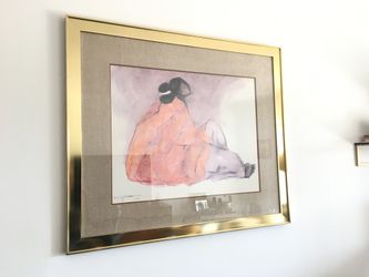 Brass Framed R.C. Gorman Print (1977), Indigenous Art
