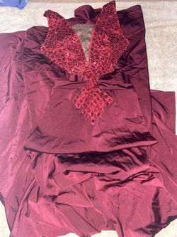 Burgundy Prom Dress ( Custom )