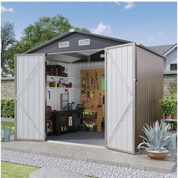 new In Box,6x8 Metal Shed With Floor