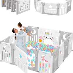 Baby Gate Playpen Corral Soft Play Fence 