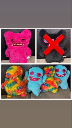 BIG FUGGLERS NEW WITH TAG FUGGLER 17" PINK RAINBOW BLUE PLUSH FUGGLER PLUSH
