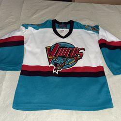Youth S/m Detroit Vipers Jersey Vintage Bauer White Ihl Clean 90s Vtg