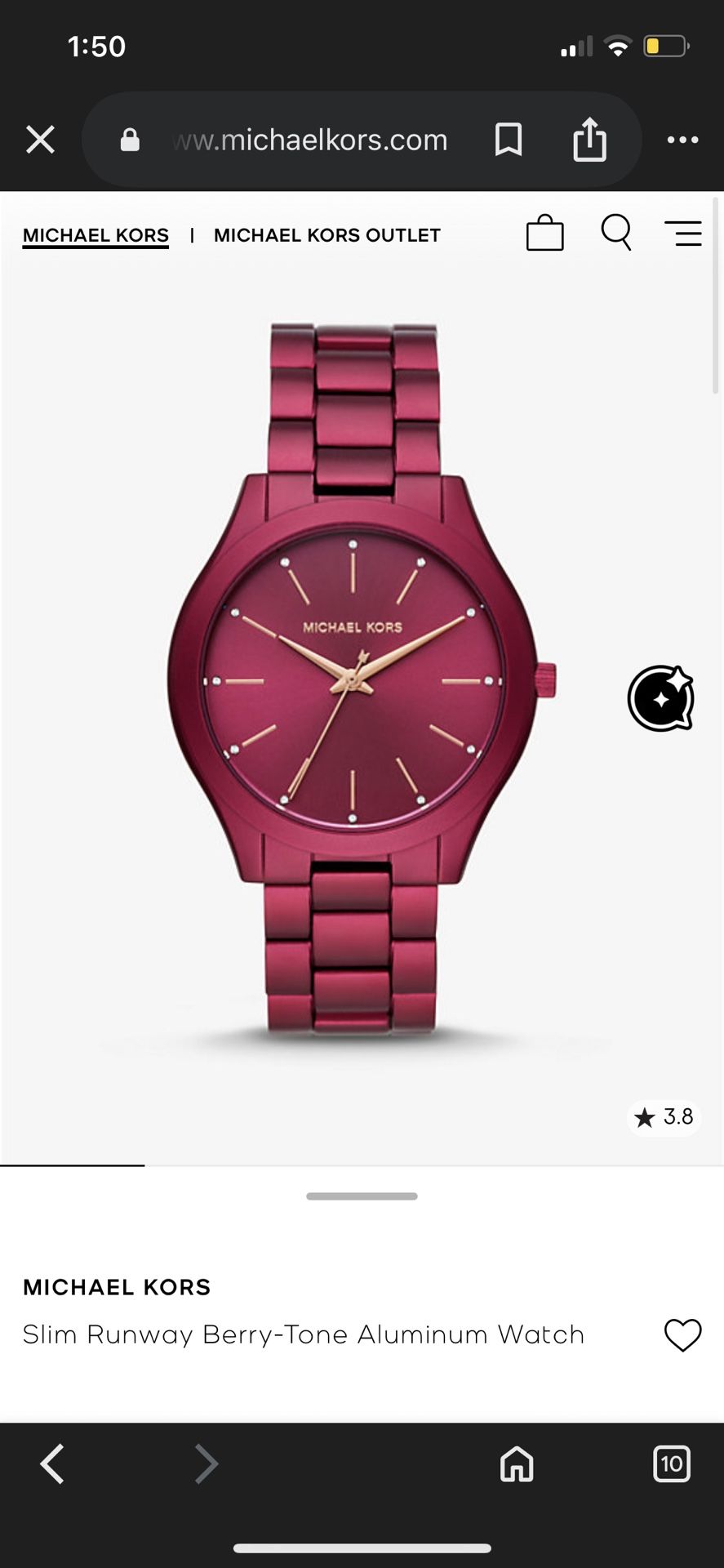 Michael Kors Watch Brand New, Slim Runway Berry-Tone  display picture 1