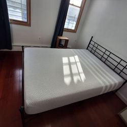 FREE Queen Mattress with Black Metal Frame