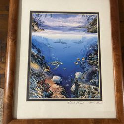 Print titled Ocean Life Signed by artist Robert Thomas, signed from Kona, Hawaii