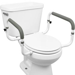 New Carex Toilet Safety Frame Rails With Adjustable Width - Toilet Rails For Elderly, Handicap, Home Health Care Equipment Supports 300lbs
