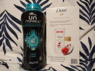Downy Unstopable 37.5oz and Dove 4-Pack Deodorant Bundle