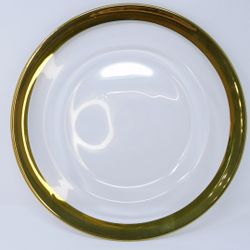 Glass Charger Plate With Gold Rim