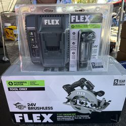 FLEX 24-volt 7-1/4-in Brushless Cordless Circular with battery and charger brand new