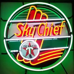 Texaco sky chief oil and gas neon sign 