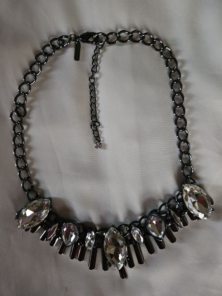 Choker Style Clear Rhinestone Necklace