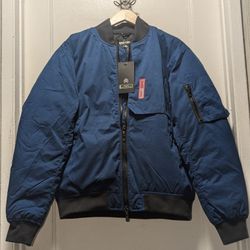 Raw Gear Blue Bomber Jacket Model RG506 Size Medium 