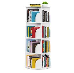 SpaceAid 4 Tier Rotating Bookshelf Tower, Spinning Bookcase Lazy Susan, Revolving 360 Book Shelf