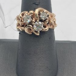 14K Yellow Gold Ring with Diamonds