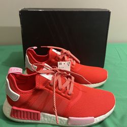 NEW  RED ADIDAS NMD-R 1.  SIZE-9.5 WOMENS 