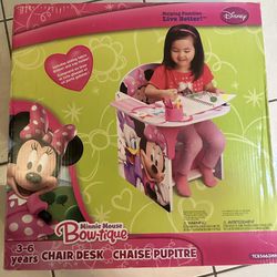 Minnie Mouse Bow-tique Chair Desk With Storage 