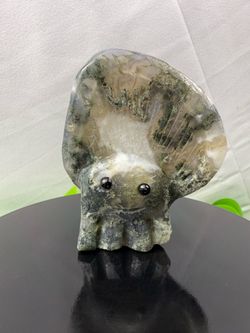 Crystal Moss Agate Cute Mushroom
