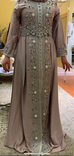 beaded Satin Kaftan