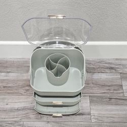 Navaris Makeup Organizer Storage Box with Clear Lid Display and 2 Drawers