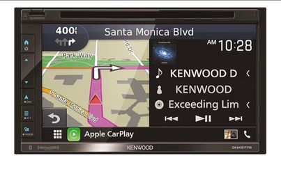 Kenwood DNX577S 6.8" Capacitive Touchscreen DVD Navigation Receiver | Apple CarPlay & Android Auto Compatible | Digital LED Backlit LCD Display