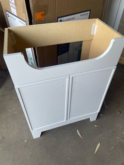 Glacier Bay Burgess 25 in. Single Sink Freestanding White Bathroom Vanity