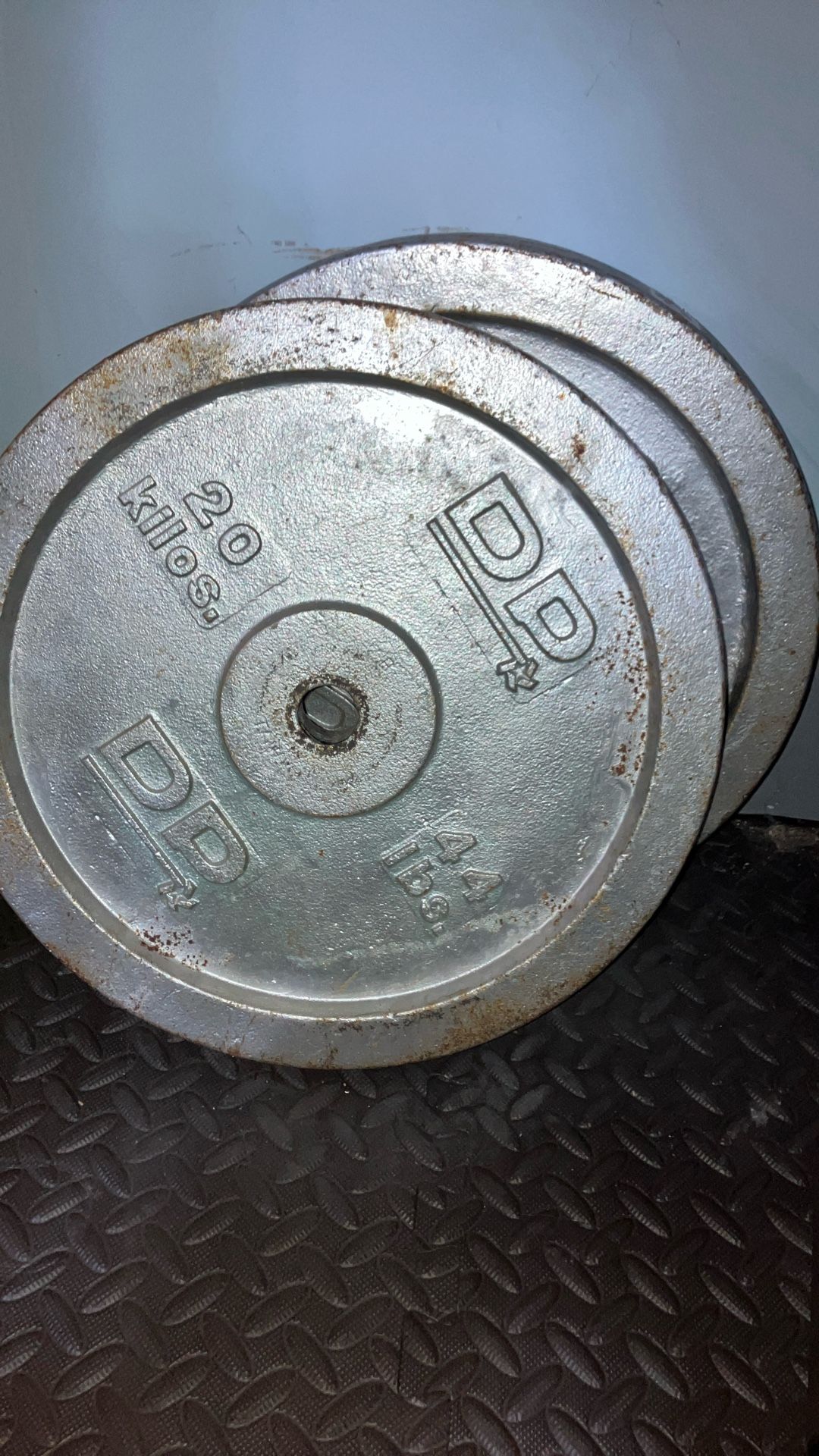 2 44lb Barbell Steel Plates