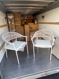 White Wicker Patio Chairs Set of 2 new