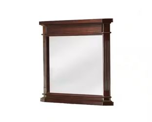 Home Decorators Collection 26 in. W x 30 in. H Rectangular Wood Framed Wall Bathroom Vanity Mirror in Cherry @40