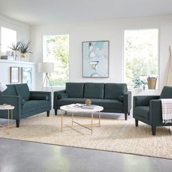 Brand New Dark Teal Velvet Sofa and Love Seat Set