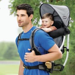 FREE Chicco SmartSupport Aluminum Frame Backpack Carrier, Lightweight Baby Backpack Carrier | Grey