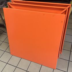 Orange stainless tables
